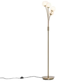Moderne vloerlamp goud met opaal glas 5-lichts  - Athens