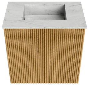 Mondiaz Joya DLux 40cm toiletmeubel oak met wastafel faye midden zonder kraangat opalo