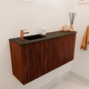 Mondiaz Joya 90cm toiletmeubel ronding rechts ruby met wastafel faye links 1 kraangat urban