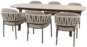 Taste by 4 Seasons Calma tuinset terre met Manolo tafel 240 cm Tuinstoel   bruin weerbestendig