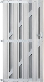 Tuindeur composiet Design Grijs met blank aluminium frame compleet (90 x 180 cm)