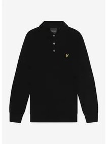 Trui Zwart Lyle &amp; Scott  Cotton merino long sleeve knitted polo