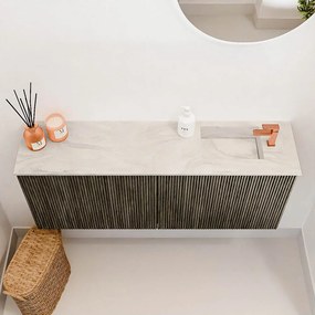Mondiaz Joya DLux 100cm toiletmeubel shadow met wastafel faye rechts 1 kraangat ostra