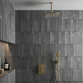 Saniclear Brass inbouw regendouche met 30cm hoofddouche, plafondarm en 2 standen handdouche geborsteld messing - mat goud