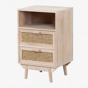 Vierkante Nachtkastje 40x40 Cm Met Opbergruimte Van Hout Ralik Bruin – Natuurlijk Hout - Sklum