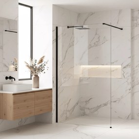 Walk-in douchewand Rea Flexi Transparent / Black 140