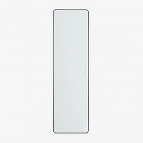 Rechthoekige aluminium wandspiegel (35x120 cm) Sadint Zwart - Sklum