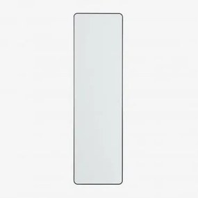 Rechthoekige Wandspiegel In Aluminium 35x120 Cm Sadint Zwart - Sklum