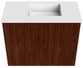 Mondiaz Joya 50cm toiletmeubel ruby met wastafel faye rechts 1 kraangat talc
