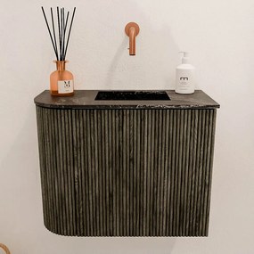 Mondiaz Joya DLux 50cm toiletmeubel ronding links shadow met wastafel faye rechts zonder kraangat lava