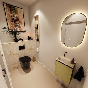 Mondiaz Ture DLux toiletmeubel 40cm oro met wastafel frappe links zonder kraangat