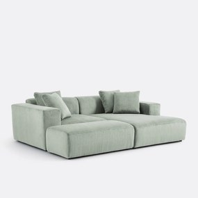 XL poef, fijn geribbeld fluweel, Liora