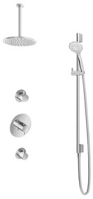 Hotbath Get Together IBS2RCR inbouwdouche met 3s handdouche, 30cm plafondbuis en glijstang chroom