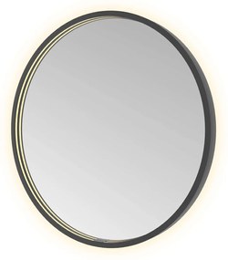 Hotbath &More Round spiegel 60cm geborsteld zwart PVD