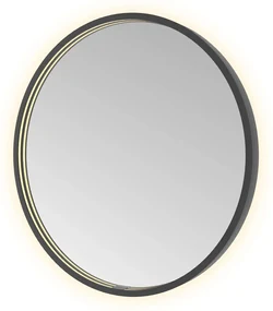 Hotbath &More Round spiegel 60cm geborsteld zwart PVD