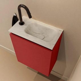 Mondiaz Ture DLux toiletmeubel 40cm fire met wastafel opalo rechts met kraangat