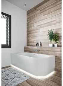 Riho Desire hoekbad - 170x77cm - Hoekopstelling links - met LED-plint - met chromen badvuller - acryl wit hoogglans B156008005