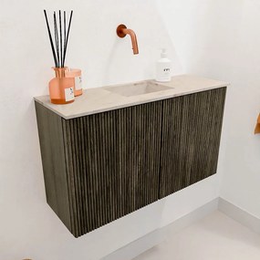 Mondiaz Joya DLux 70cm toiletmeubel shadow met wastafel faye midden zonder kraangat frappe