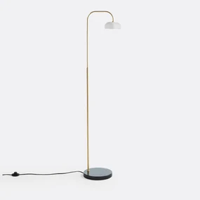 Staande lamp in opaline glas, messing en marmer, Nota