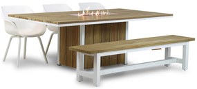 Tuinset 6 personen 220 cm Aluminium/Teak/Kunststof /Aluminium/teak Wit Hartman Sophie