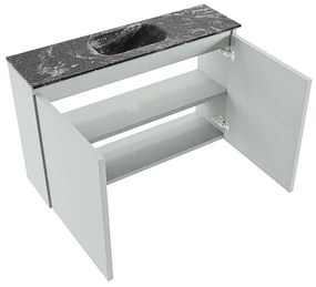 Mondiaz Ture DLux toiletmeubel 80cm greey met wastafel lava midden zonder kraangat