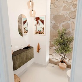 Mondiaz Joya 90cm toiletmeubel ronding links dusk met wastafel faye rechts 1 kraangat urban