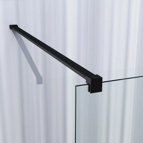 Brauer Black Season inloopdouche helder glas 80x200 met muurprofiel mat zwart