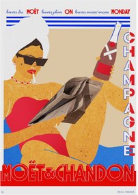 Poster Hello Bonjour - Moet Monday