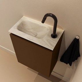 Mondiaz Ture DLux toiletmeubel 40cm rust met wastafel ostra links met kraangat