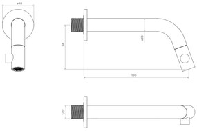 Clou Kaldur inbouw fonteinkraan 16cm chroom