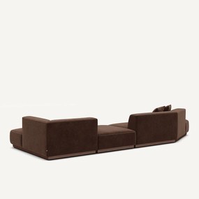 Open hoekbank rechts XL chenille fluweel, Jacopo