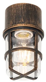 Plafond- en wandlamp antiek goud IP54 - Kiki