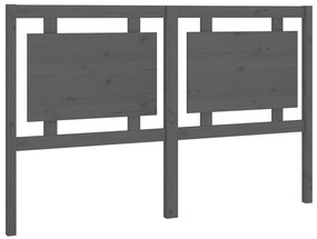 vidaXL Hoofdbord 155,5x4x100 cm massief grenenhout grijs