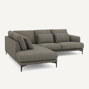 Linkse hoekbank met leuning in tweed, Marsile