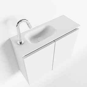 Mondiaz Ture 60cm toiletmeubel talc met wastafel talc links 1 kraangat