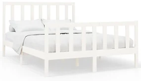 vidaXL Bedframe massief grenenhout wit 150x200 cm 5FT king size