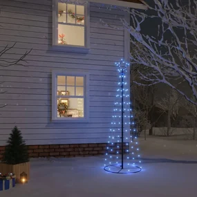 vidaXL Kegelkerstboom 108 LED's blauw 70x180 cm