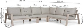 Hoek loungeset 6 personen Aluminium Zand/Beige  Lifestyle Garden Furniture Melone