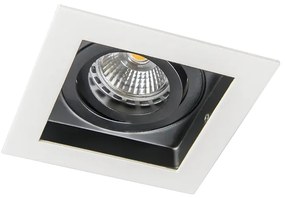 Set van 10 inbouwspots wit met zwart - Carree