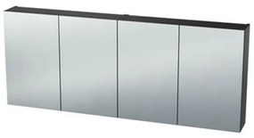 Nemo Spring Nebulo spiegelkast - 160x65x17.8cm - 4 deuren - glazen leggers - met stopcontact - zonder schakelaar - kleur: U960 ST9 Onyx Grey 20037000