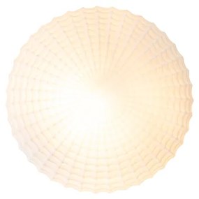 Klassieke plafondlamp zwart met opaal glas 23 cm IP44 - Nohmi