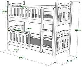 Kinderen Wit - Roze Stapelbed van massief hout - Niko For Kids Kinderen Junior 5059914048962 Children's Beds Home, 160x80, Grote enkele, 11 cm schuim/