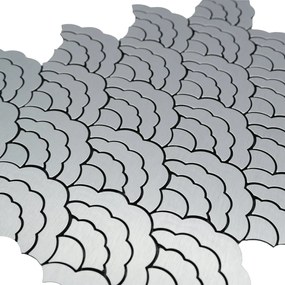 Zelfklevende Mozaïektegels Metaal | Waaier Zilver | 26,8×28,1 cm | Keuken, Bad &amp; WC