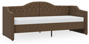 vidaXL Slaapbank met matras en USB stof donkerbruin 90x200 cm