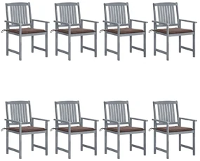 vidaXL Tuinstoelen 8 st met kussens massief acaciahout grijs