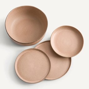 Set van 4 platte borden in aardewerk, Gandra