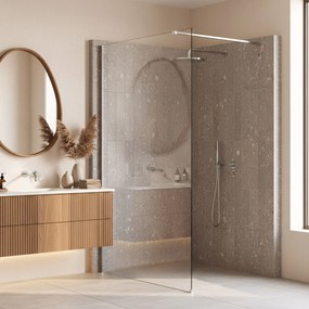 Walk-in douchewand Rea Flexi Transparent / Chrome 90