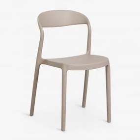 Set Van 4 Stapelbare Tuinstoelen Van Polypropyleen Brenza Moka Bruin - Sklum