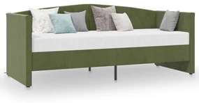 vidaXL Slaapbank met USB fluweel donkergroen 90x200 cm