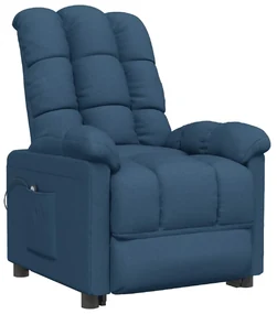 vidaXL Fauteuil verstelbaar elektrisch stof blauw